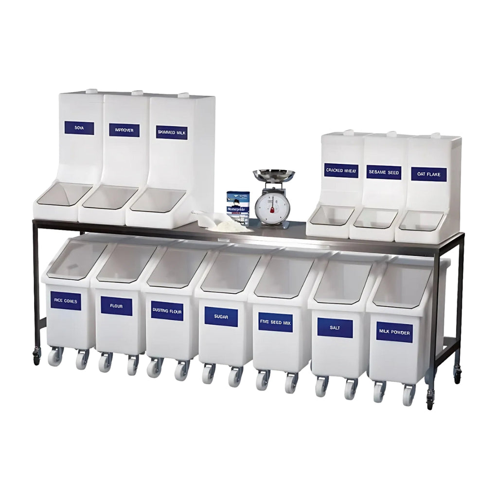 Food Grade Mobile Ingredient Bin with Dispenser Flap – 90L