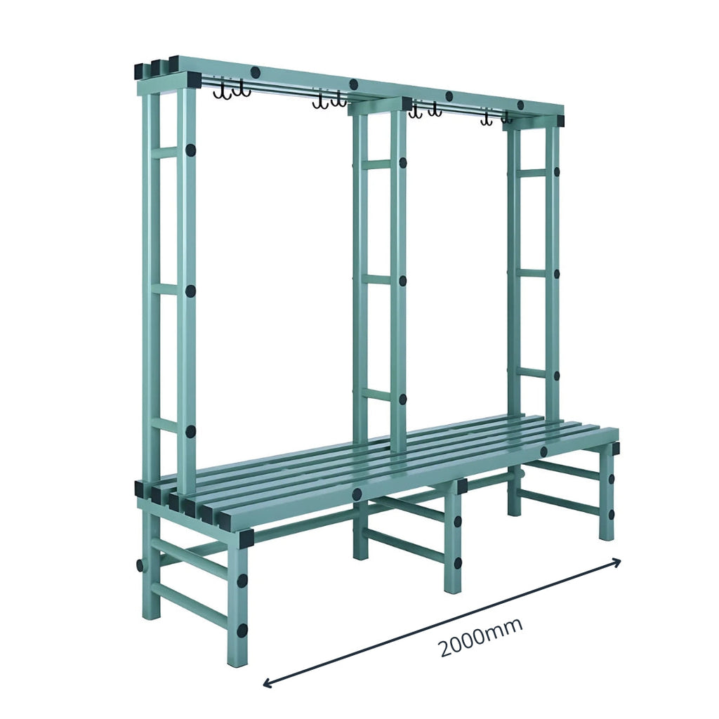 Plastic Changing Room Bench with Hooks