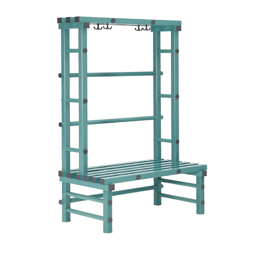 Plastic Changing Room Bench with Hooks