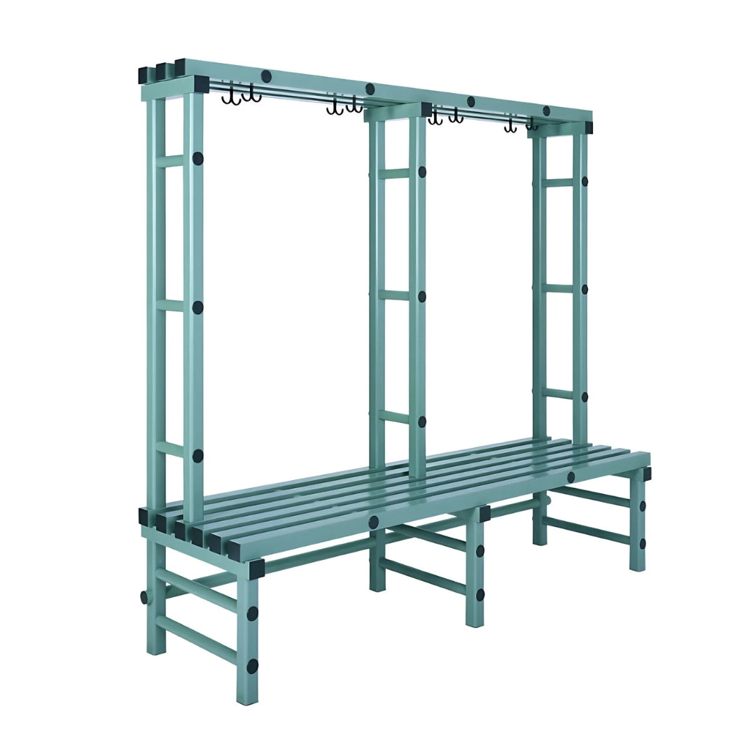 Plastic Changing Room Bench with Hooks