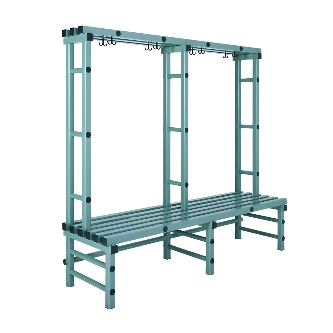Plastic Changing Room Bench with Hooks