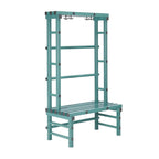 Plastic Changing Room Bench with Hooks